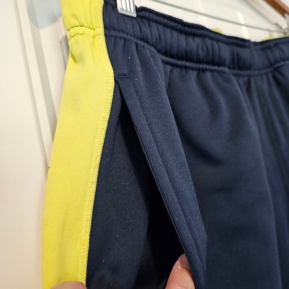 Nike Therma Fit Mens Track Pants Size Large Blue Yellow Pin Stripe Straight Leg - Picture 5 of 11